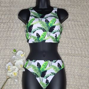 NWT Cupshe Reversible Printed Tankini XL